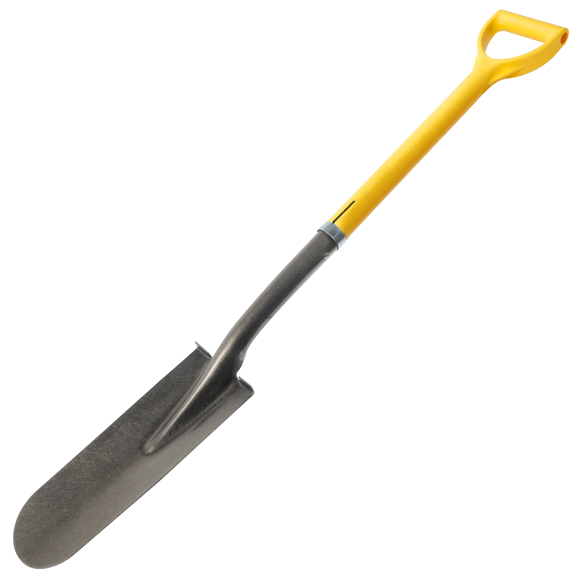 NUPLA Sharp Shooter Drain Spade, Heavy-Duty 14 Gauge Hollow Back Steel Blade,  27" ERGO POWER Fiberglass Handle, Model # 75.72-092